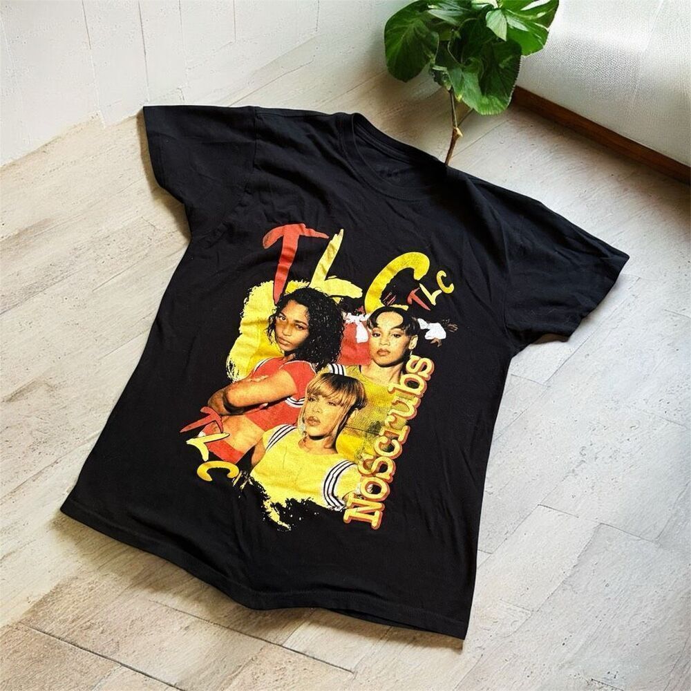TLC RnB Hip Hop Music Graphic Band Tee T Shirt Black Music Medium